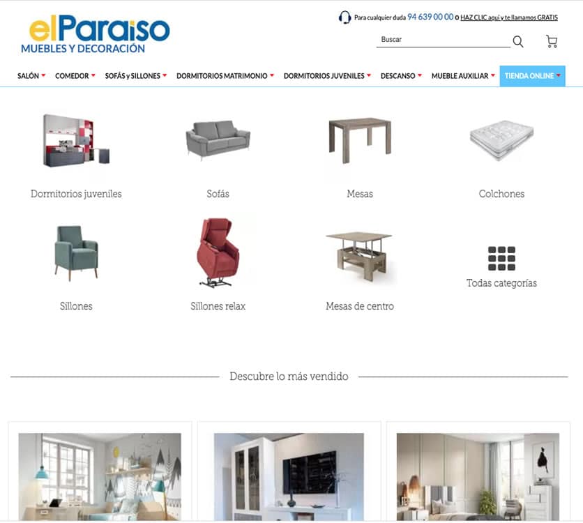 Tienda online Muebles | Muebleselparaiso.es | Grupo El Paraíso